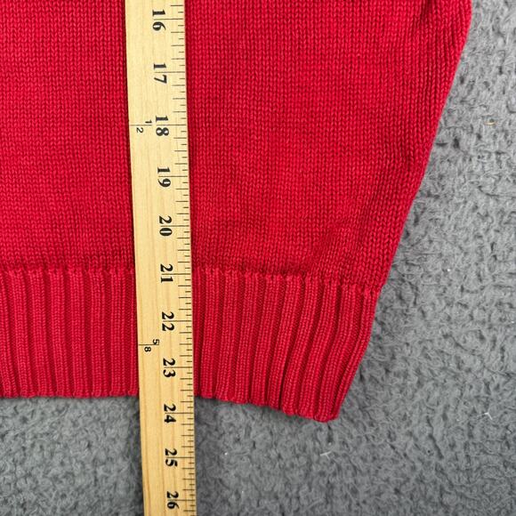 Vintage Polo Ralph Lauren Sweater Womens L Red Crew Neck Knit Pullover - Picture 8 of 9